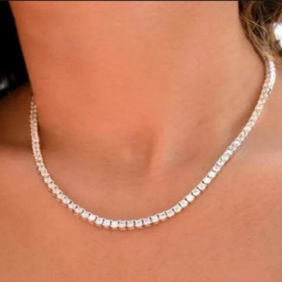 18K Gold Filled Tennis Necklace Tennis Necklace dainty Necklace gift for her - Picture 1 of 3